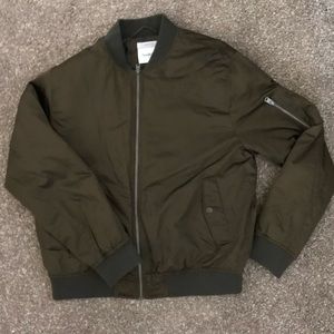 Olive green lightweight bomber jacket